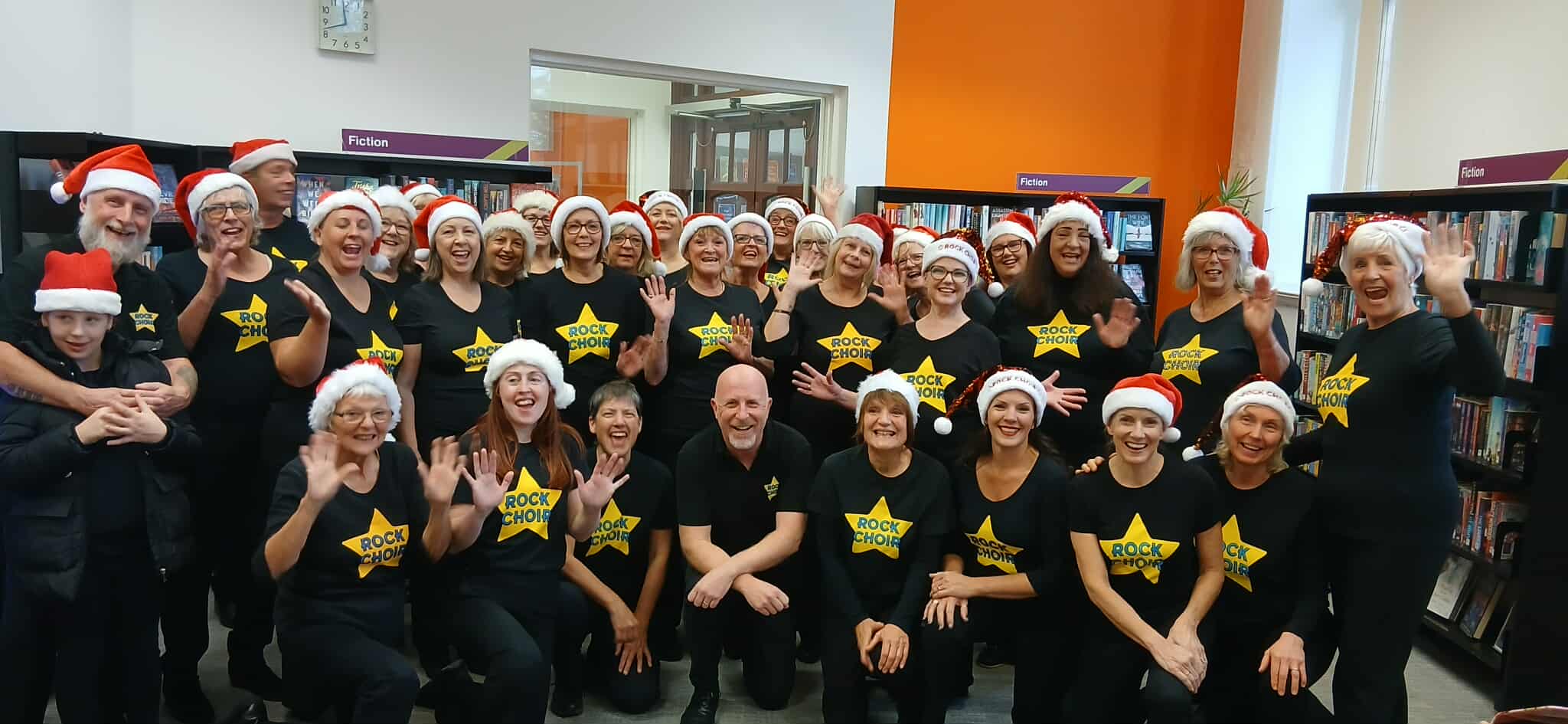 Newton Abbot Rockies singing in the Library.